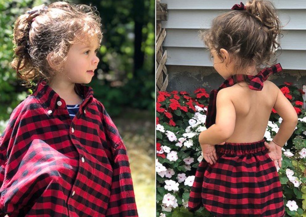 PHOTO: Carli Grant of New Hampshire, launched a new business to create kids' clothing out of other garments that customers send her after she had made a dress for her daughter Amelia, 2, out of her husband's button-down shirt.