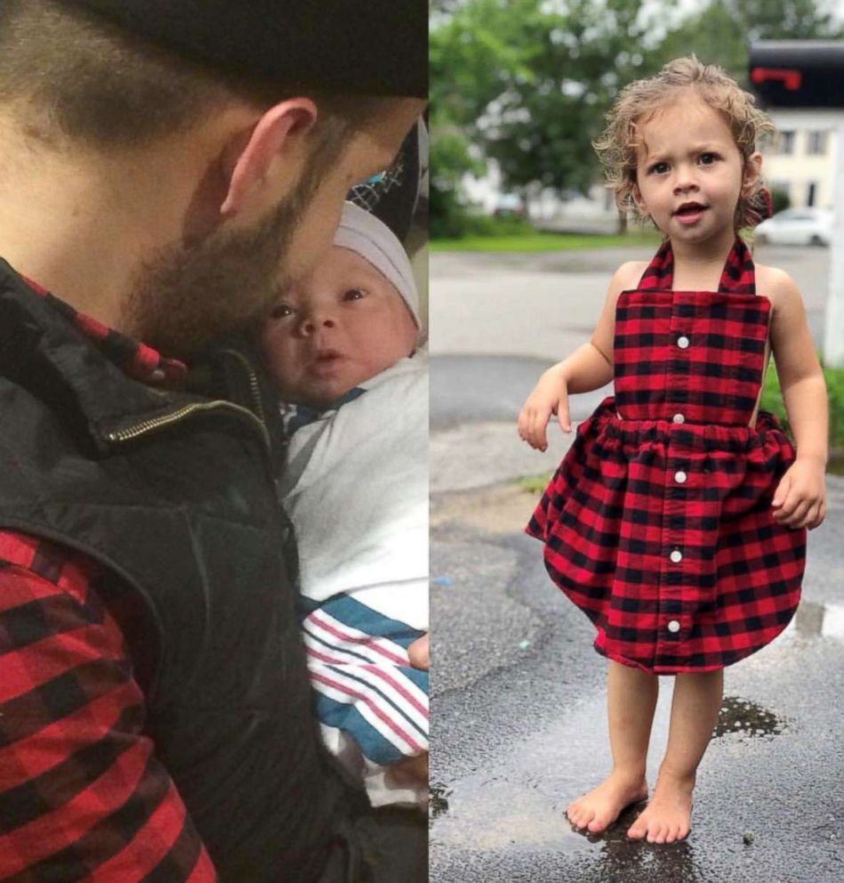 PHOTO: Amelia Grant, 2, is seen wearing a dress that her mother made for her out of her dad's button-down shirt that he wore on the day she was born.