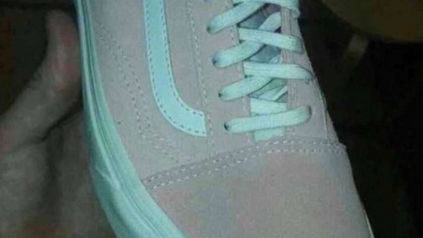 pink and white vans or grey and teal