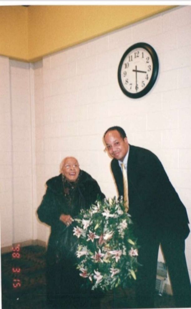 PHOTO: Beans & Cornbread owner, Patrick Coleman, smiles with his grandmother June Cooper in 2010.