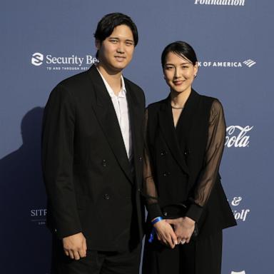 PHOTO: Shohei Ohtani and Mamiko Tanaka arrive at the Los Angeles Dodgers Foundation's 2024 Blue Diamond Gala at Dodger Stadium in Los Angeles, May 02, 2024.