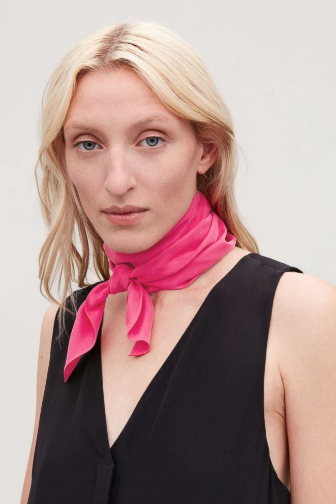 PHOTO: Style Hint: If you're on the fuchsia fence, sample the trend with this silk scarf. Wear it around your neck or feel free to use it as a belt with jeans for an unanticipated hit of color.