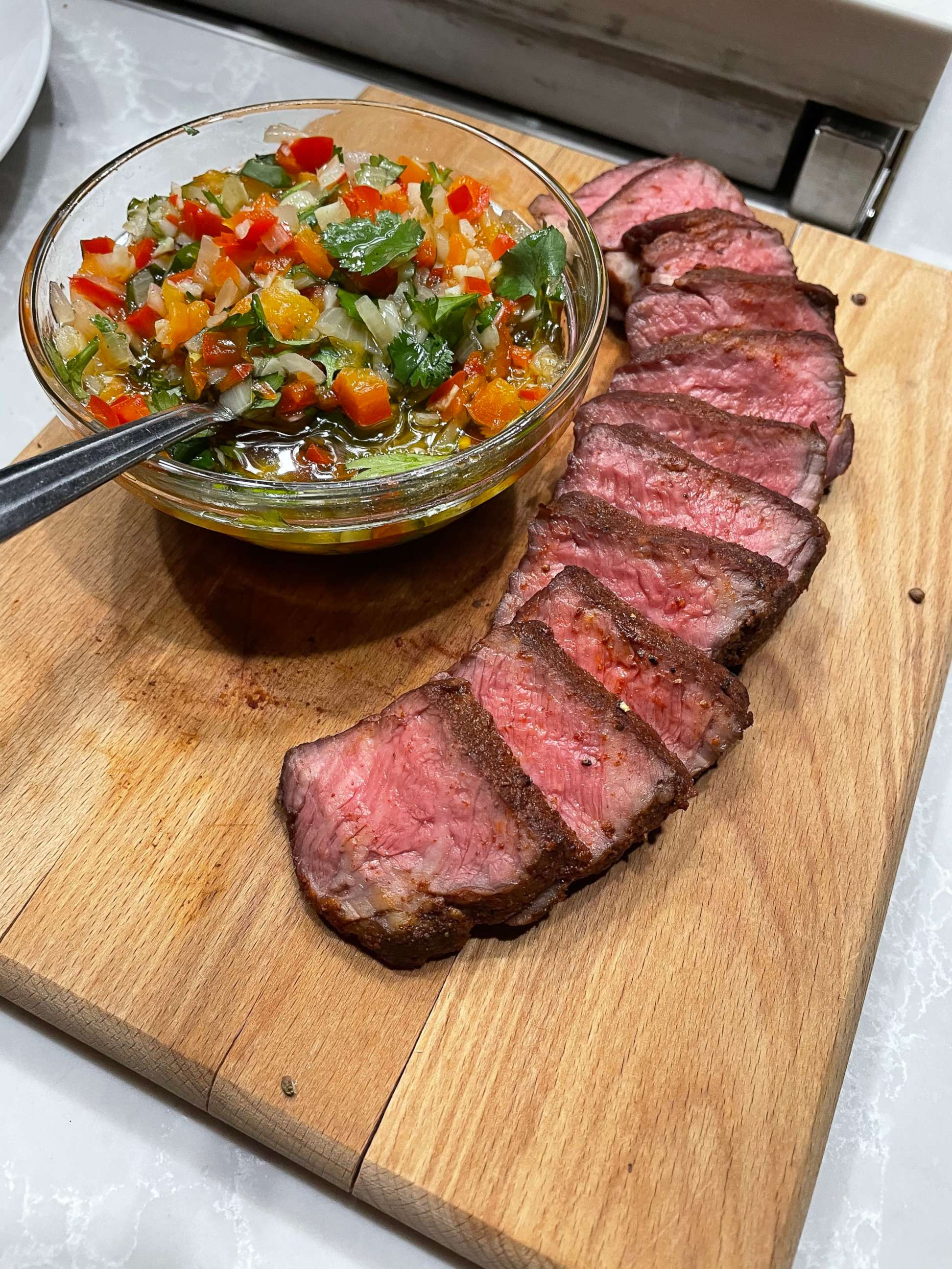 PHOTO: Roasted boneless short ribs with red pepper relish made on "GMA."