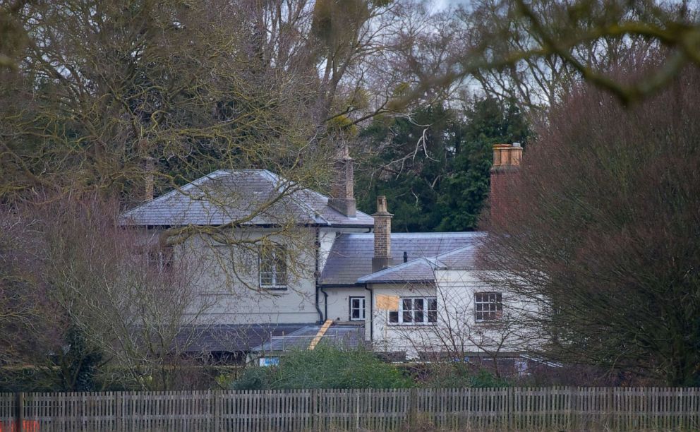 People work on the grounds of Frogmore Cottage in Windsor, United Kingdom, Feb. 17, 2019.