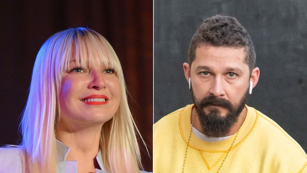 PHOTO: Left, singer Sia performs on stage at The Beverly Hilton Hotel, March 29, 2014. Right, Shia LaBeouf is seen in Los Angeles for the "Jimmy Kimmel Live," on Nov. 6, 2019.