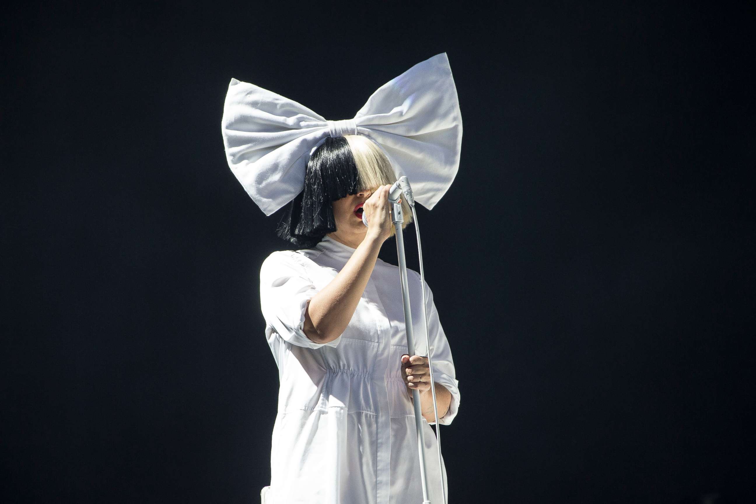 PHOTO: In this Aug 20, 2016 file photo, Sia performs as part of the V Festival in Hylands Park, Chelmsford.