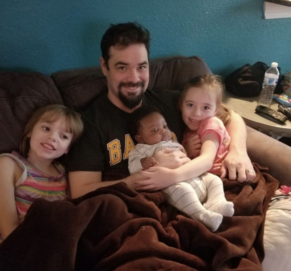 PHOTO: Andi and Thomas Bonura of Texas, adopted Thomas, 8, Carter, 8, David, 6, Gabrielle, 4 and Bryson, 2, over a Zoom call on May 6, 2020. The children join the Bonura's biological children Joey, 11, Sadie, 10 and Daphne, 8.