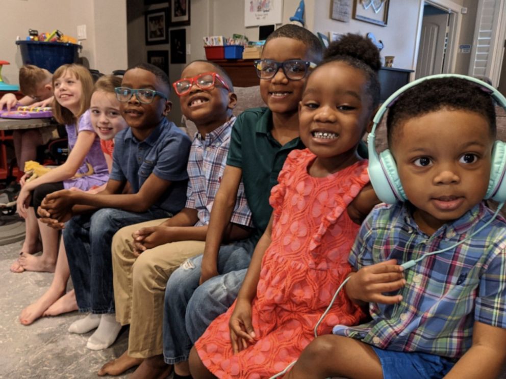 PHOTO: Andi and Thomas Bonura of Texas, made it official May 6 adopting Thomas, 8, Carter, 8, David, 6, Gabrielle, 4 and Bryson, 2. The children join the Bonura's biological children Joey, 11, Sadie, 10 and Daphne, 8--completing their family of 10. 