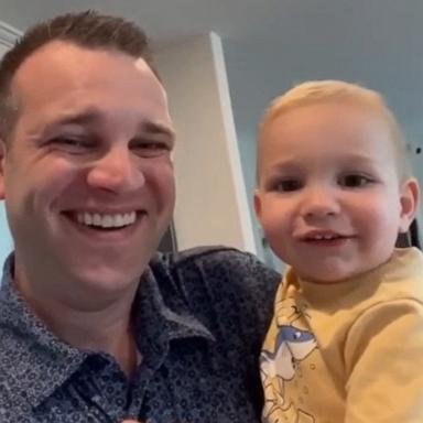 PHOTO: Brennan Doherty shared a TikTok video of his son Huxley imitating his mom's sigh, which has since gone viral.