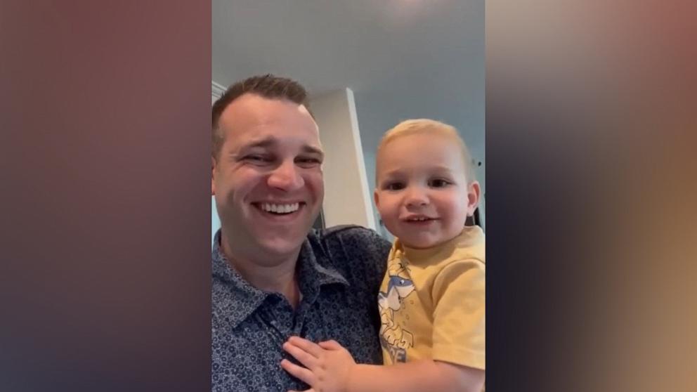 PHOTO: Brennan Doherty shared a TikTok video of his son Huxley imitating his mom's sigh, which has since gone viral.