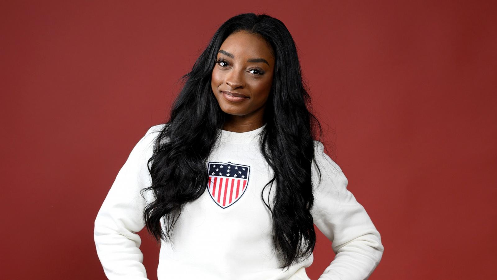 PHOTO: Olympian Simone Biles of Team United States poses on the Today Show Set, Aug. 6, 2024, in Paris.