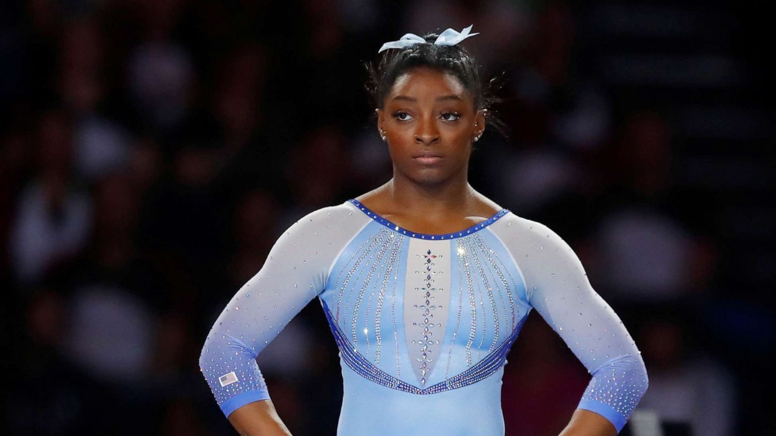 PHOTO: Simone Biles of the U.S. at the Women's Qualifications of the 2019 World Artistic Gymnastics Championships, Oct. 5, 2019.