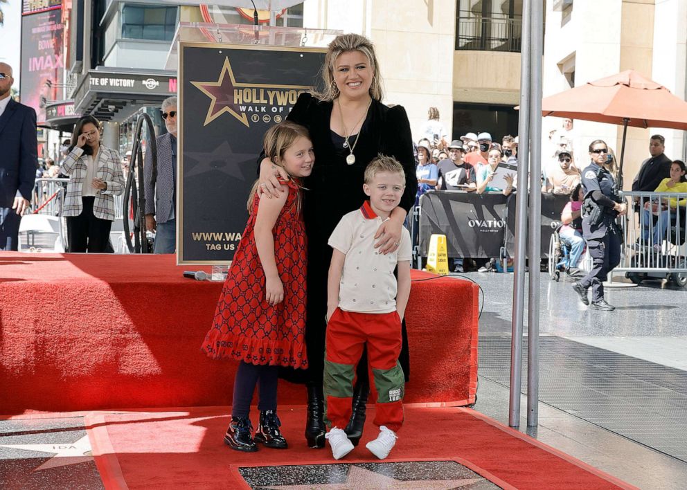 PHOTO: FILE - River Rose Blackstock, Kelly Clarkson, and Remington Alexander Blackstock attend The Hollywood Walk Of Fame Star Ceremony for Kelly Clarkson, Sept. 19, 2022 in Los Angeles.