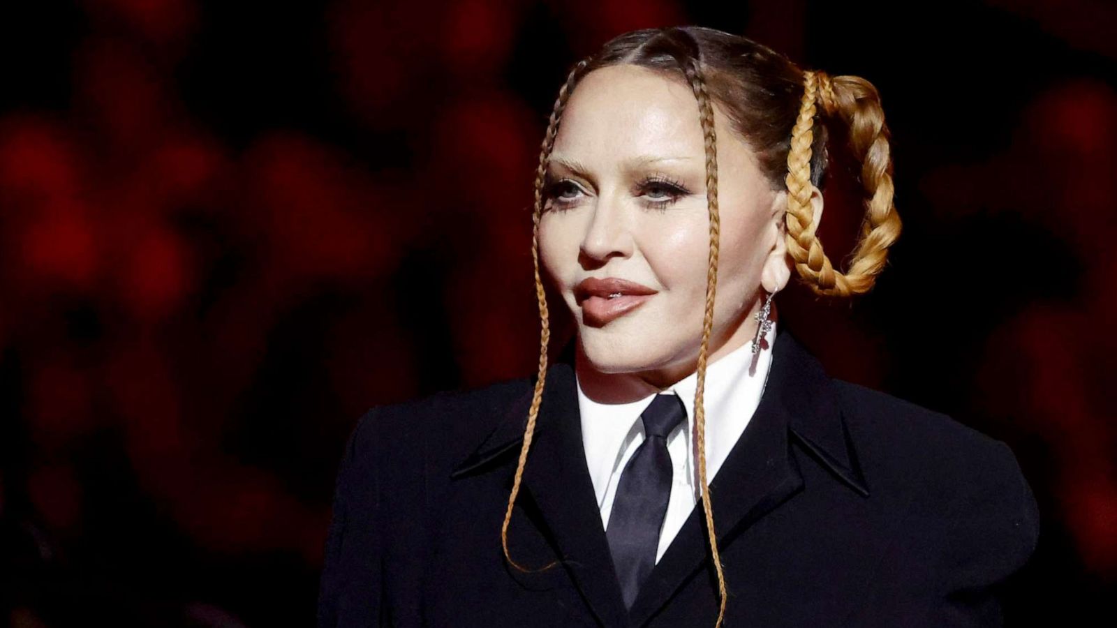 PHOTO: FILE - Madonna speaks onstage during the 65th GRAMMY Awards at Crypto.com Arena, Feb. 05, 2023 in Los Angeles.