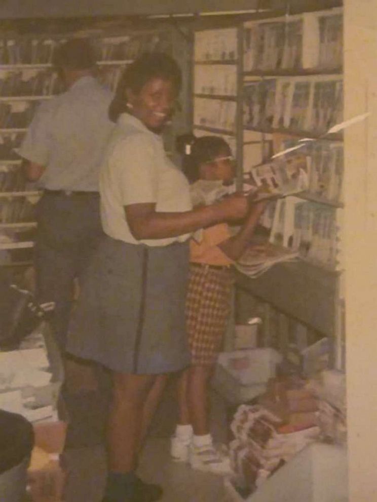 PHOTO: Stephanie Hayes-Bostic with her daughter Janei during her first years at work at the post office. 