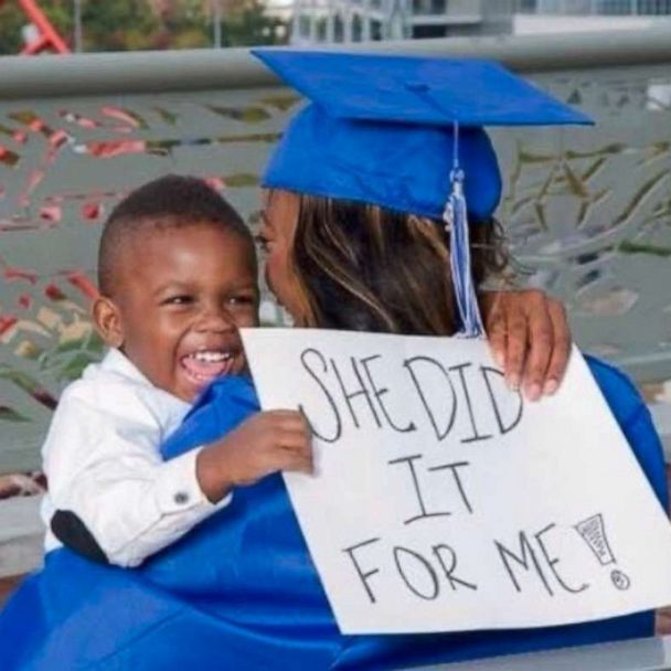 Single Mom Inspires With Sweet Graduation Photo Hugging Her Son Abc News