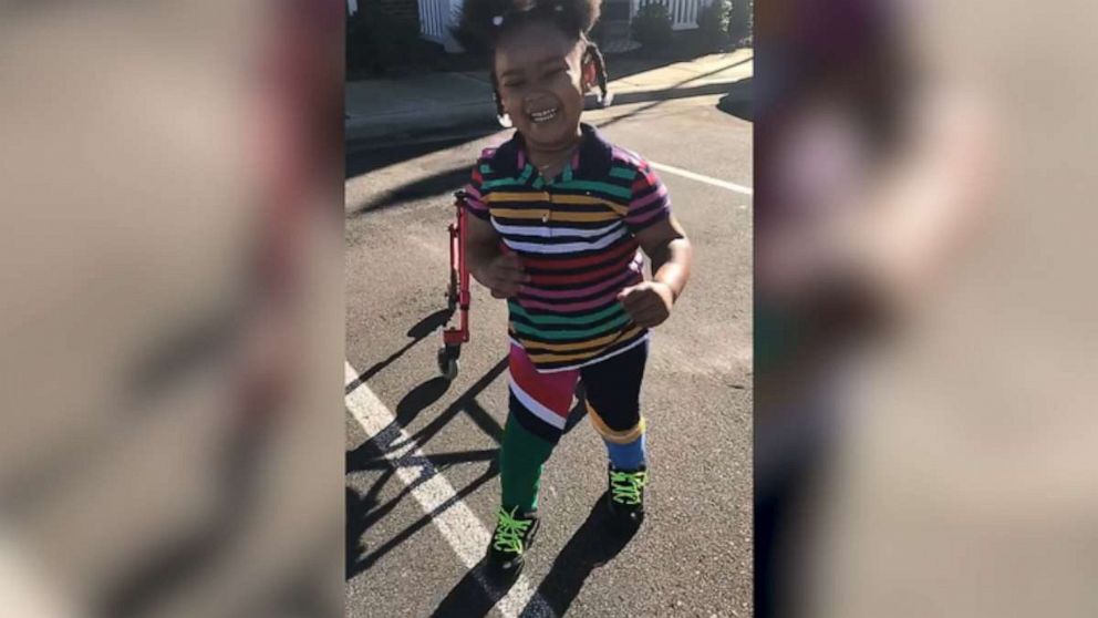 PHOTO: Shanell Jones, of Fayetteville, North Carolina, shared footage of 4-year-old Kinley's progress in taking her first steps. Kinley was diagnosed with cerebral palsy at the age of 2.