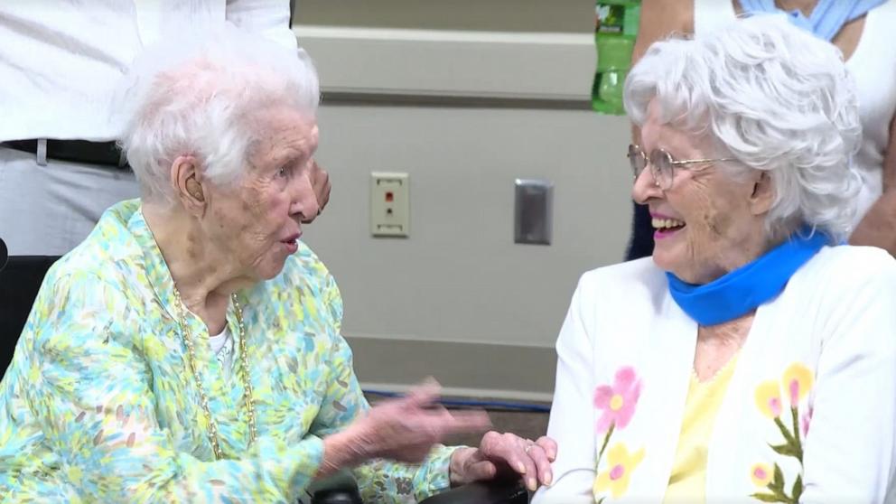 PHOTO: Identical twin sisters Marilyn Wright and Madelyn Casper are turning 102 years old together.