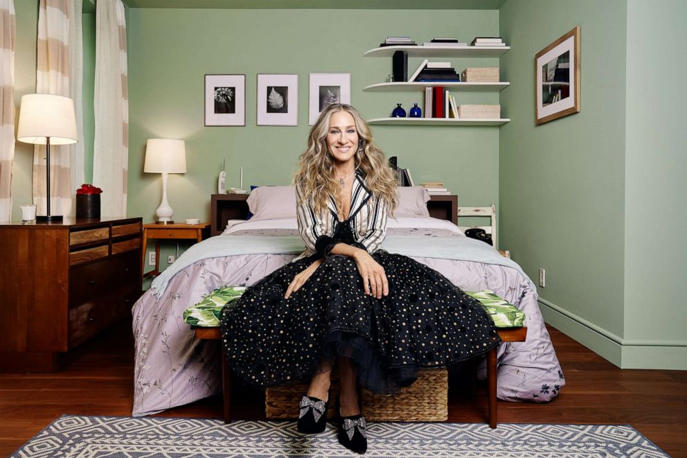 PHOTO: Sarah Jessica Parker sits inside a recreation of her iconic apartment from "Sex and the City.