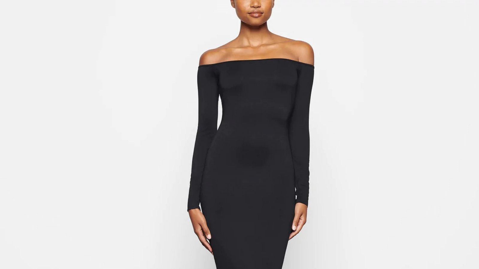 PHOTO: Skims Smooth Lounge Off The Shoulder Dress