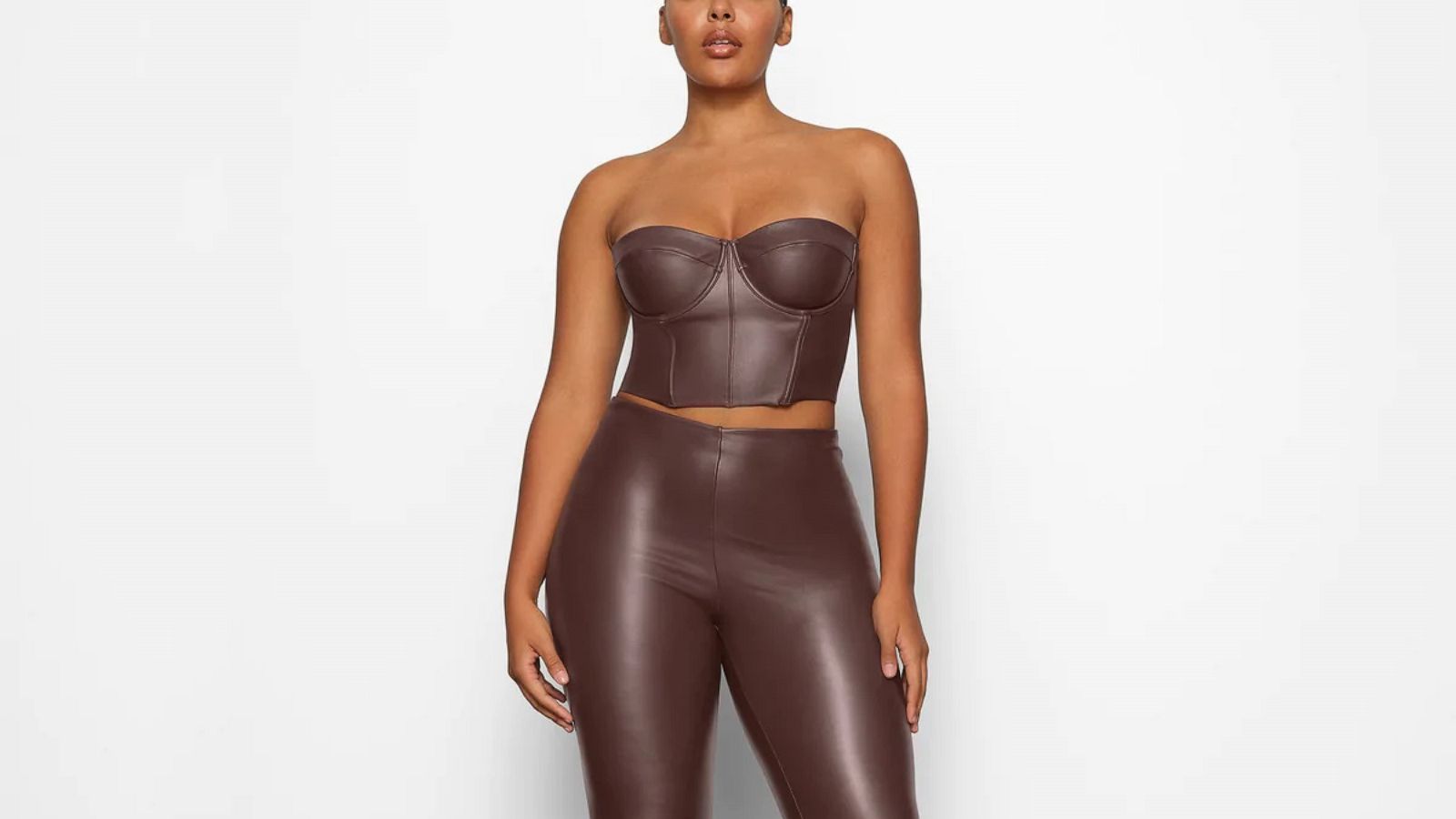 Kim Kardashian's Skims drops faux leather collection featuring