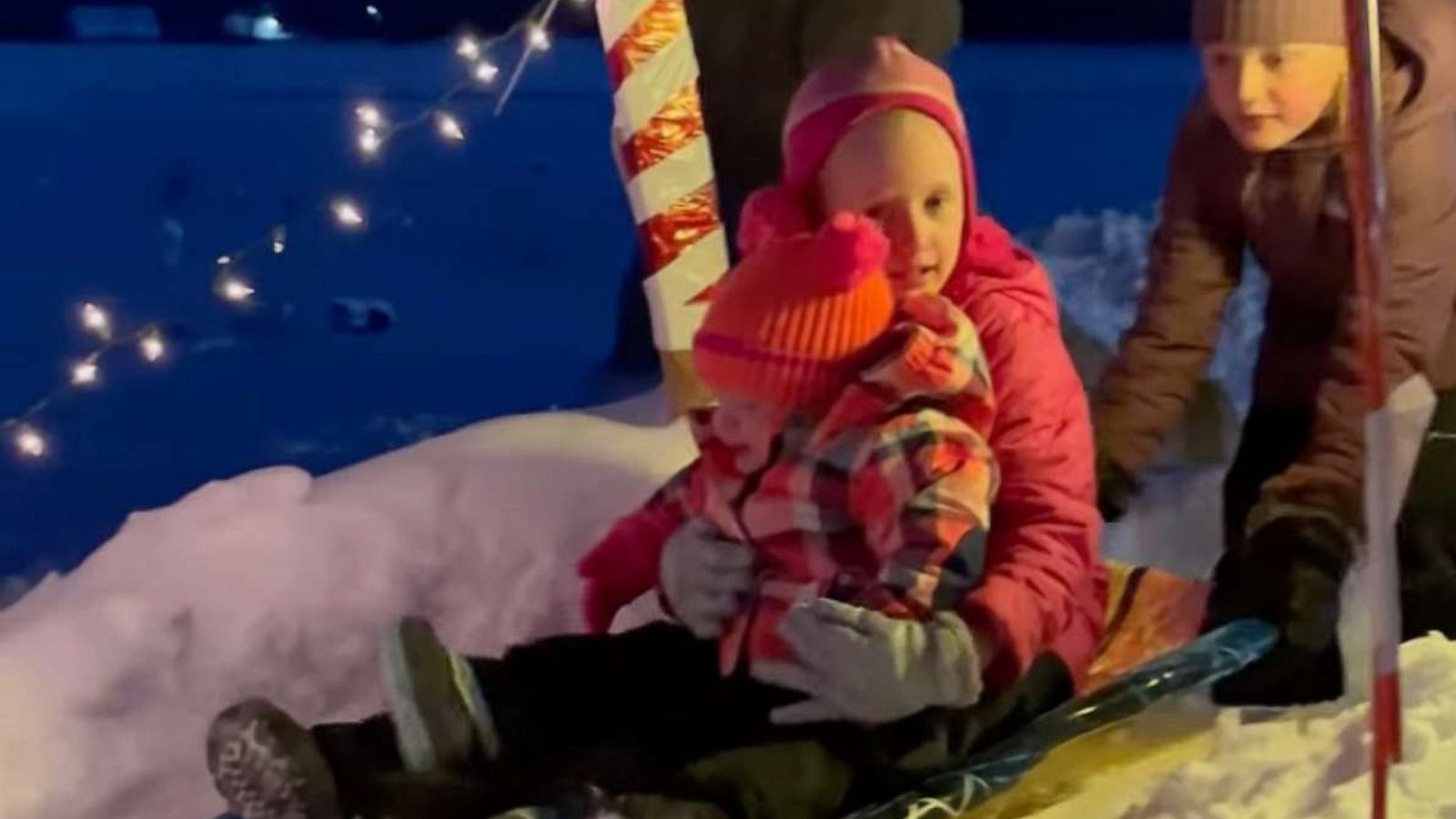 PHOTO: A grandfather in Minnesota spent hours building a 200-foot-long sledding course for his grandchildren.