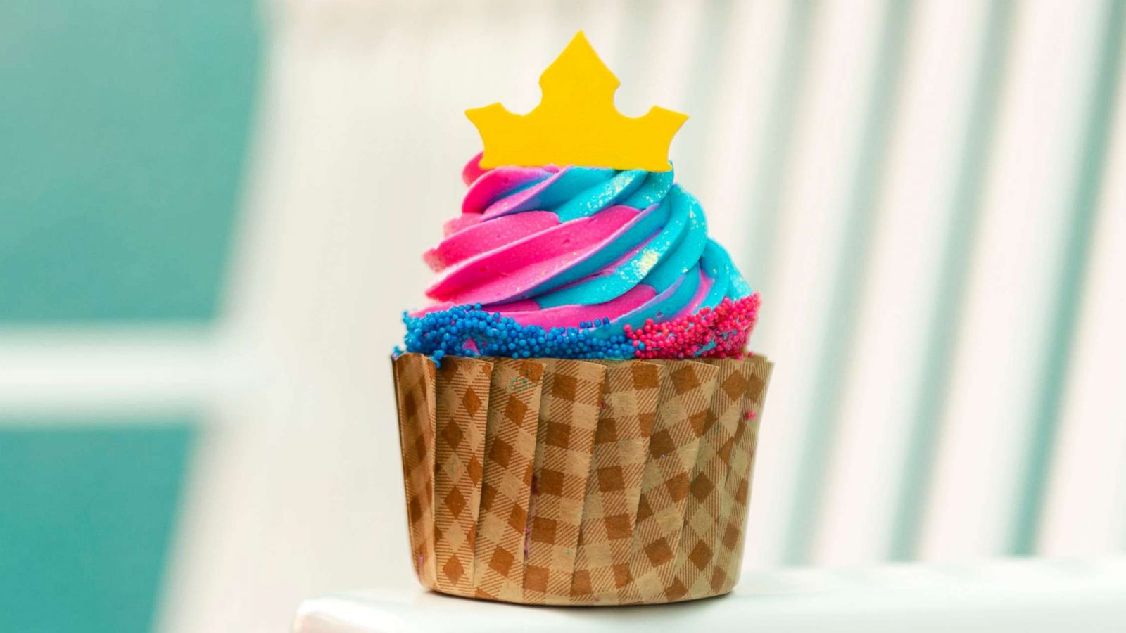 PHOTO: The Princess Aurora Cupcake, a vanilla cupcake with cotton candy buttercream, is available until the end of February 2019 at the Intermission Food Court in Disney's All-Star Music Resort.