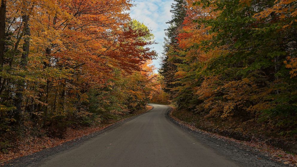 PHOTO: A view of colorful fall foliage is seen, Oct. 12, 2021, in Newark, Vt.