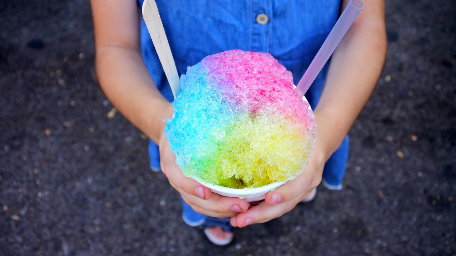 PHOTO: A young girl holds a slush.