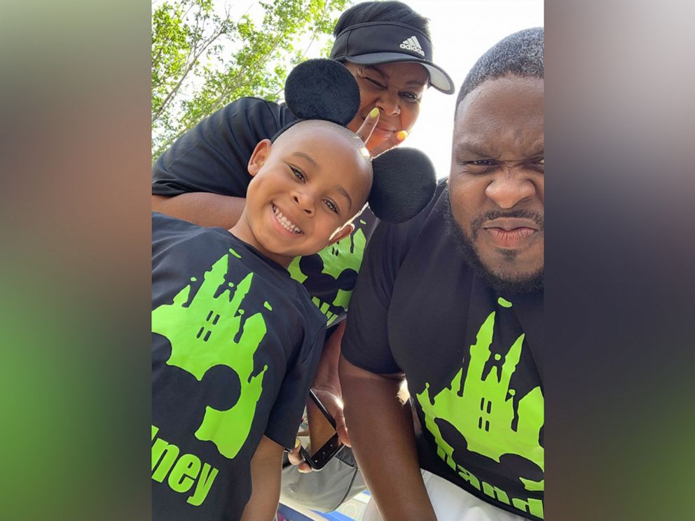 PHOTO: Rodney Small, 4, is seen at Walt Disney World in Florida, with his dad, Darryl Small of Houston, Texas, and his grandmother, Synithia Jacquet. 