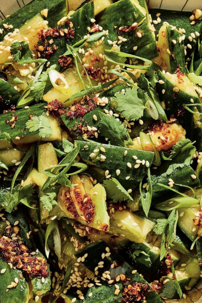 Eitan Bernath's smashed cucumber salad. 