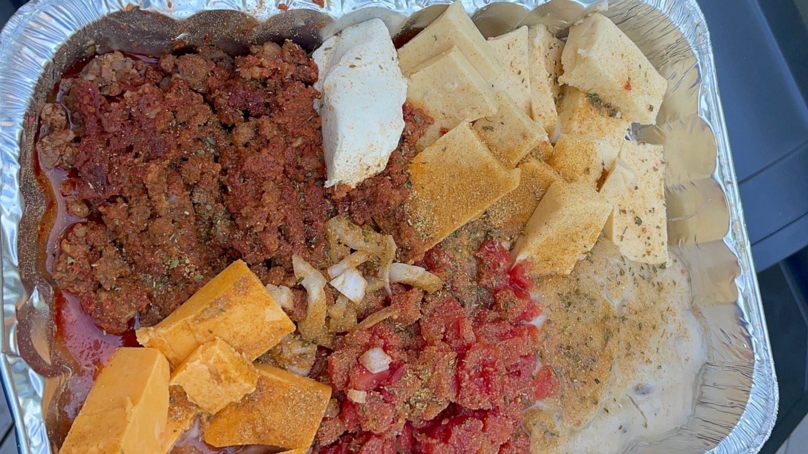 PHOTO: A tray of ingredients to make smoked queso.