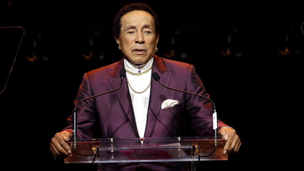 PHOTO: Smokey Robinson speaks onstage during the 10th annual Hollywood Beauty Awards at Avalon Hollywood & Bardot, on April 6, 2025, in Los Angeles.