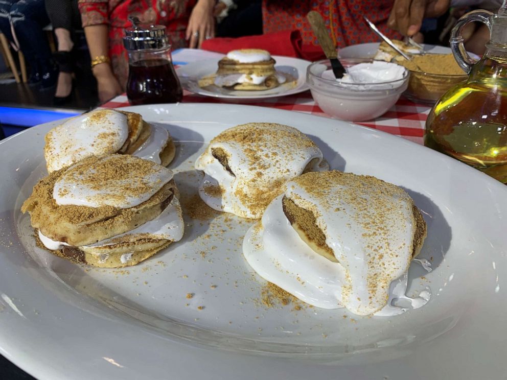 PHOTO: Chef Adam Richman made s'mores swirl pancakes on "Good Morning America."