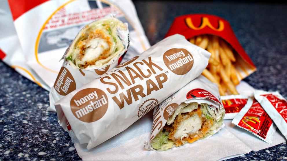 PHOTO: In this June 8, 2007 file photo, a chicken snack wrap combo meal is seen at a McDonald's restaurant in New York.