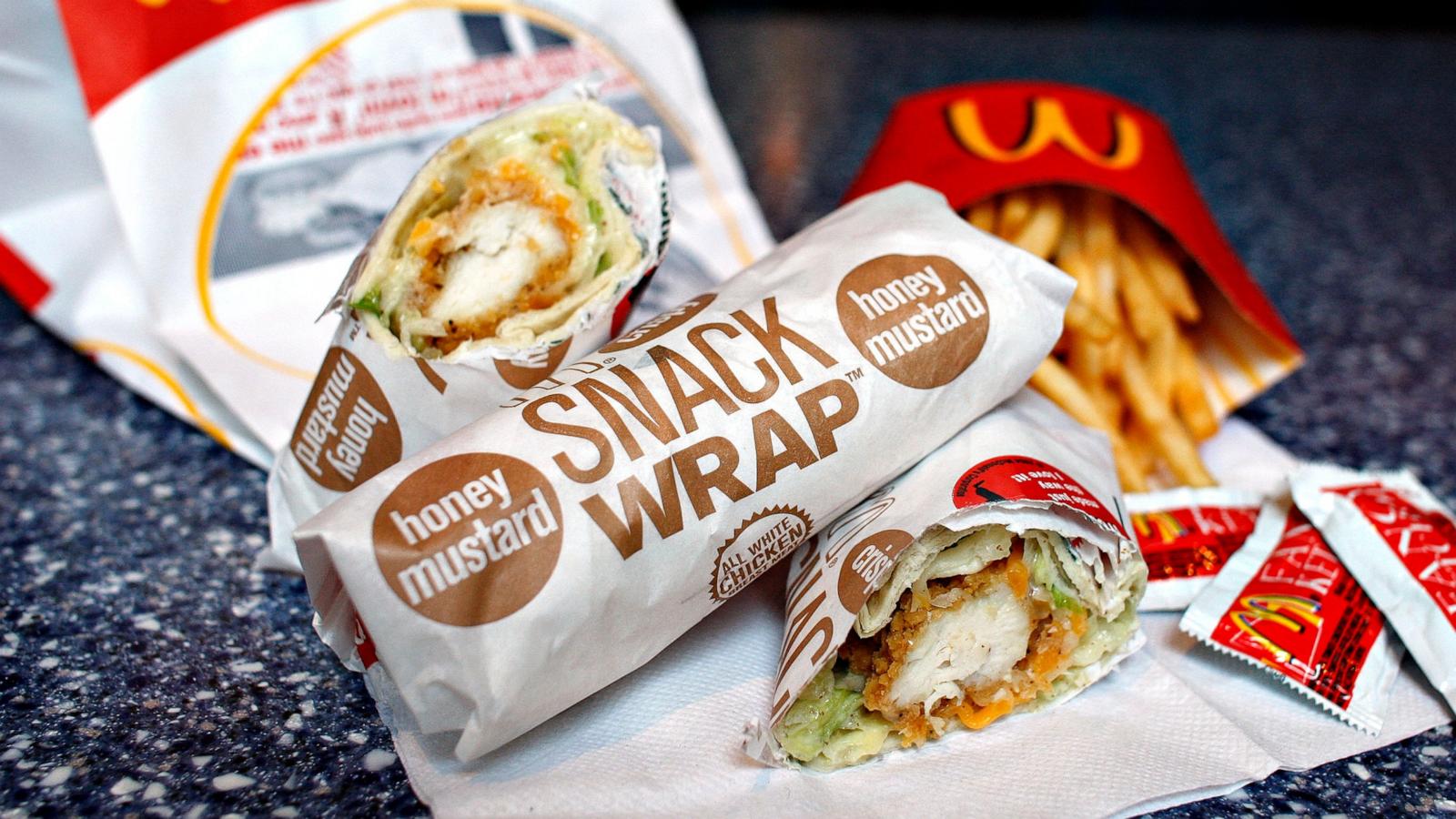 PHOTO: In this June 8, 2007 file photo, a chicken snack wrap combo meal is seen at a McDonald's restaurant in New York.