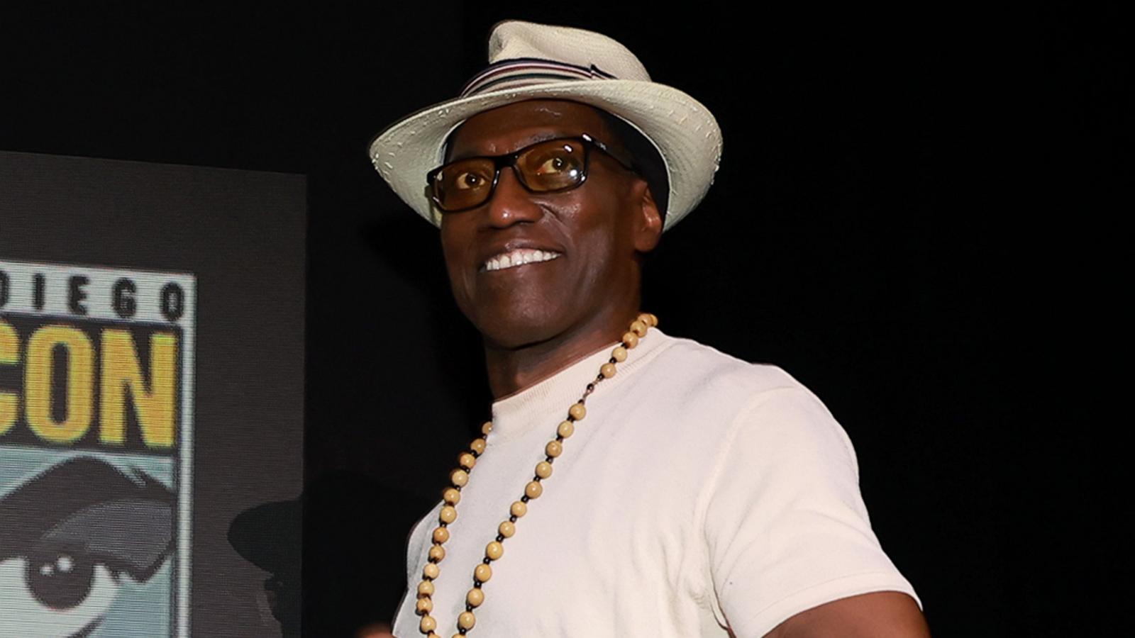 PHOTO: Wesley Snipes speaks onstage during "Marvel Studios: The Ultimate Deadpool & Wolverine Celebration Of Life" panel during 2024 Comic-Con International at San Diego Convention Center on July 25, 2024 in San Diego, Calif.