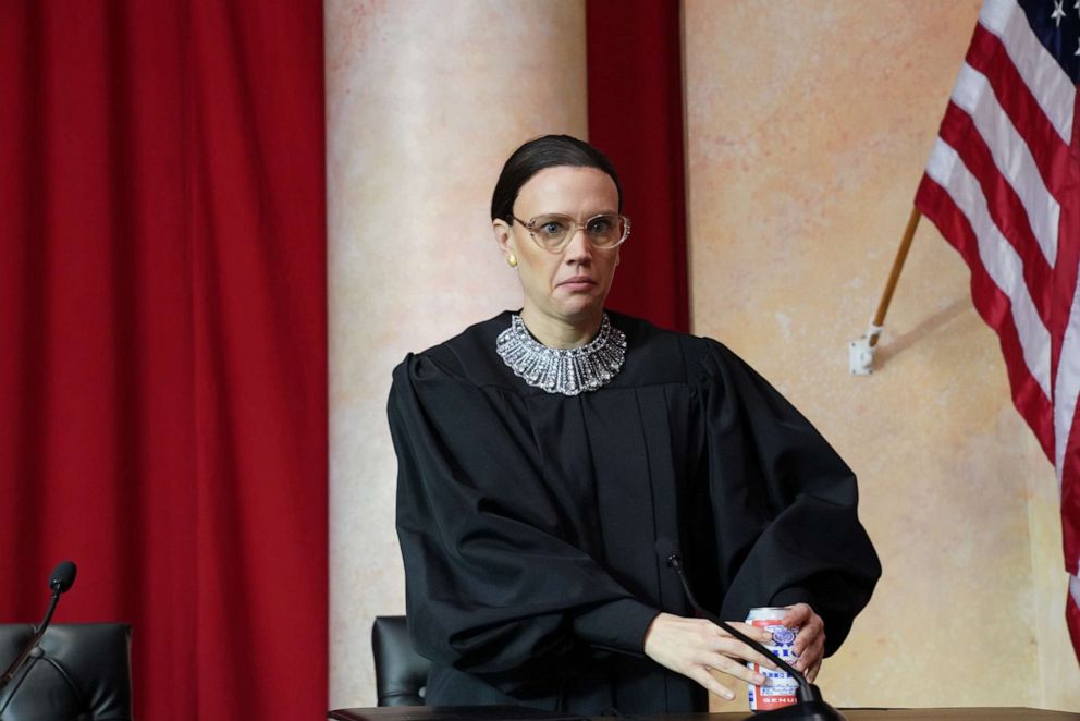 PHOTO:  Kate McKinnon as Ruth Bader Ginsburg during the "Courtroom Rap" sketch on "Saturday Night Live," Nov.17, 2018.