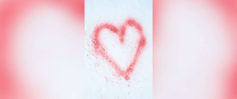 PHOTO: A Red heart sprayed in snow is pictured in this undated stock photo.