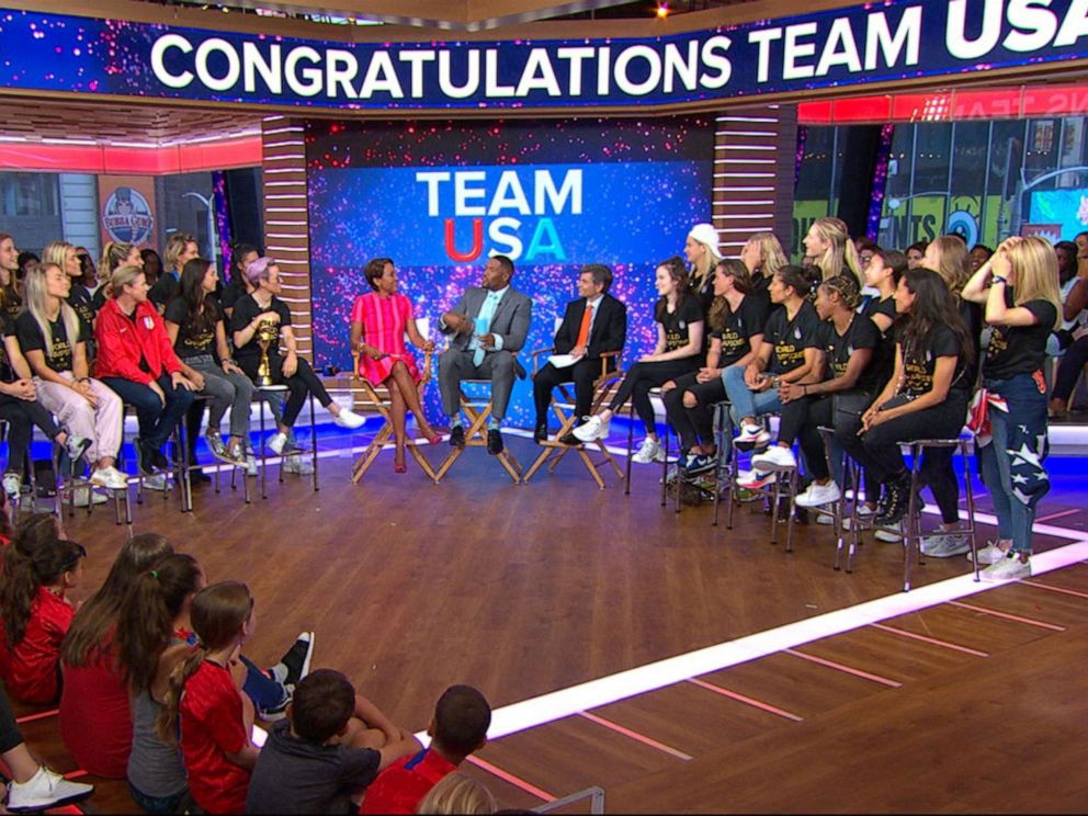 PHOTO: The U.S. Womens National Team appear on Good Morning America about their World Cup win, July 9, 2019.
