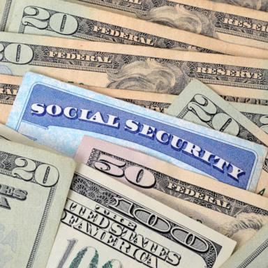 PHOTO: a social security card and money