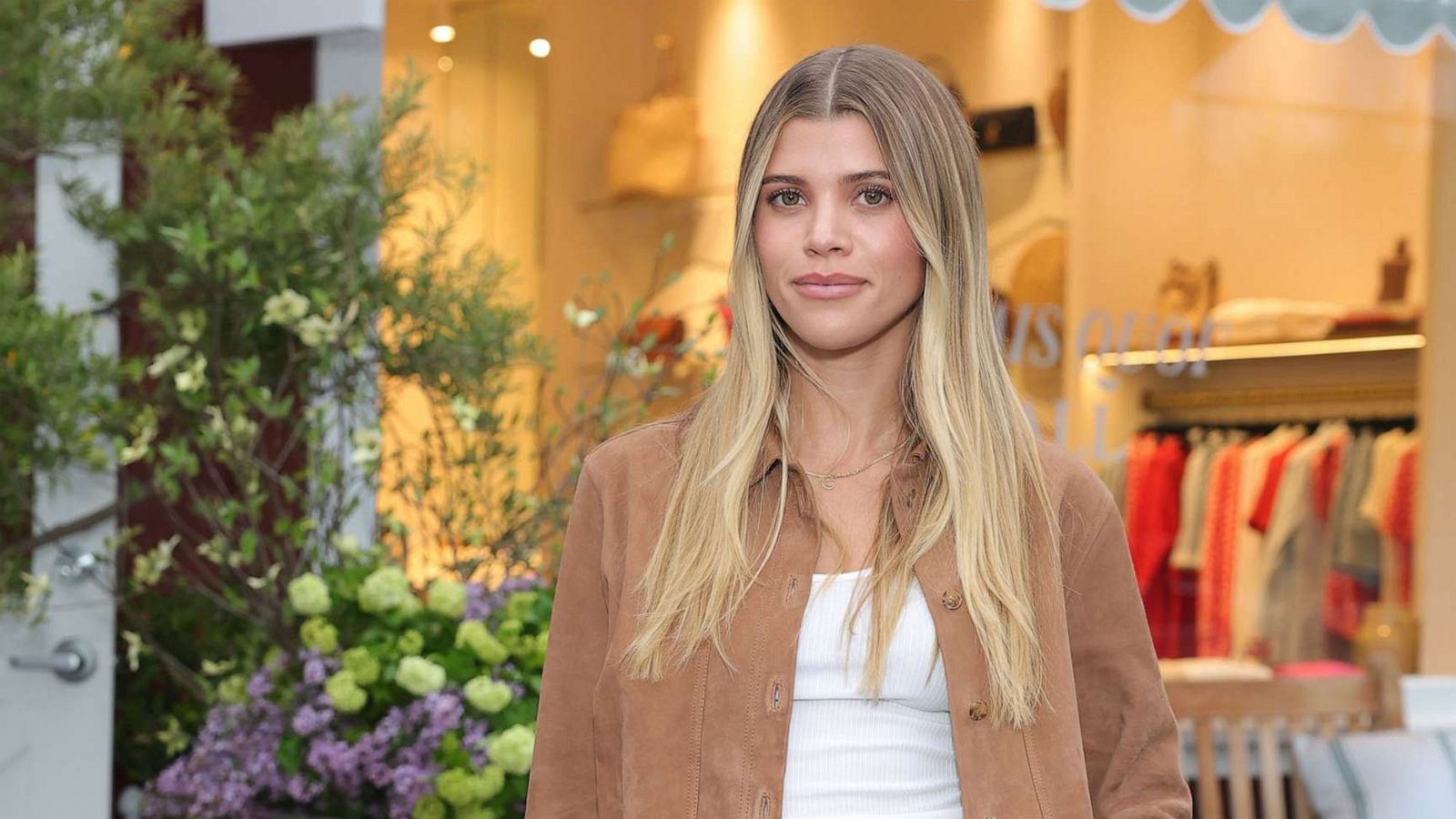 PHOTO: Sofia Ritchie poses at the opening of a Brentwood Country Mart store on May 17, 2023 in Los Angeles.