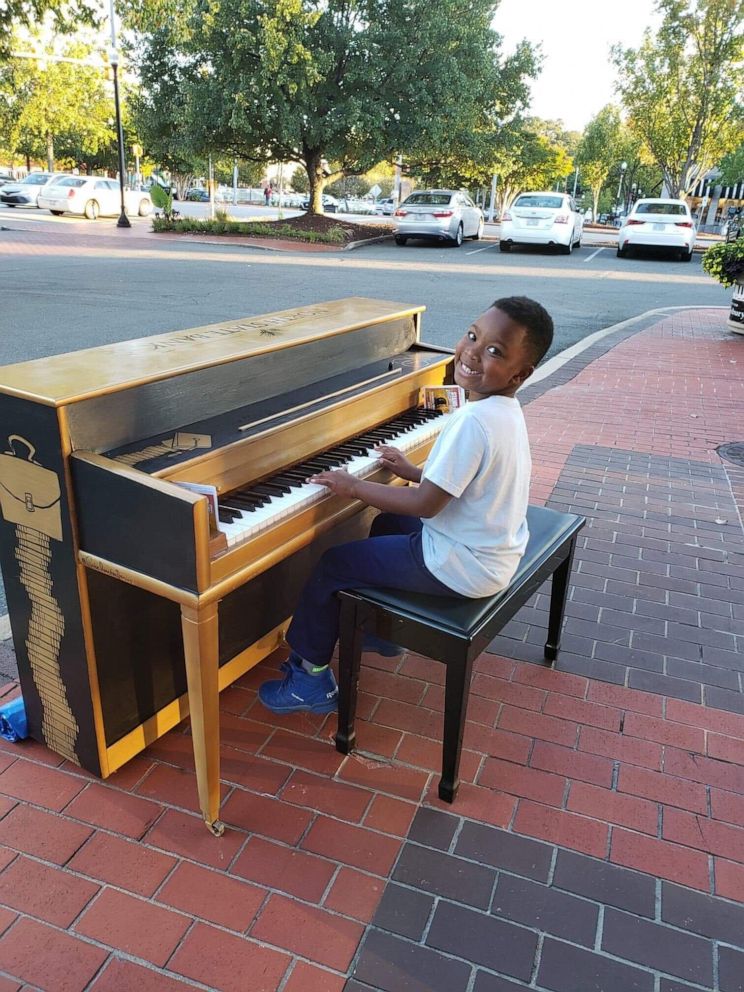 PHOTO: Curtis Rogers, 7, is seen in an undated photo playing the piano.