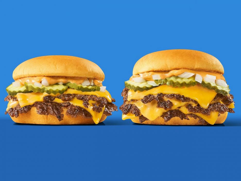 PHOTO: In an undated photo, two cheeseburgers from Sonic are seen against a blue background.