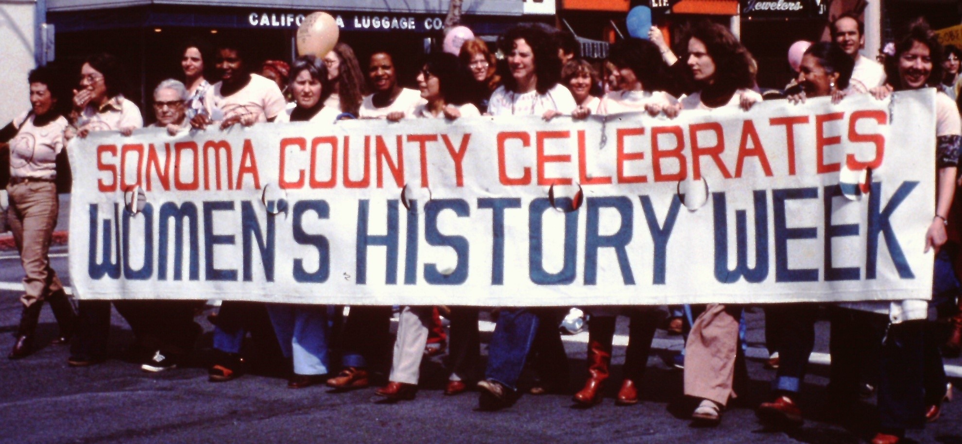 PHOTO: Women march during Women's History Week in Sonoma County, California, in an undated photo.