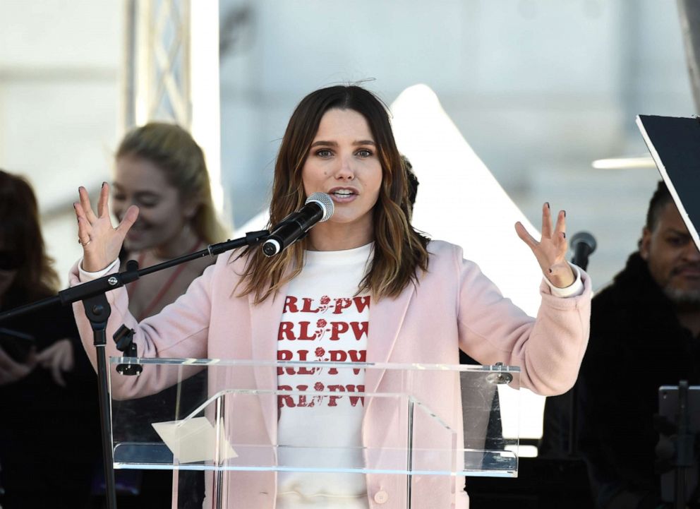 PHOTO: Actor Sophia Bush speaks onstage at 2018 Women's March Los Angeles at Pershing Square in this Jan 20, 2018 file photo in Los Angeles.