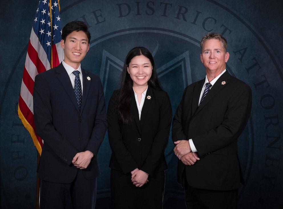 PHOTO: Peter Park and Sophia Park are pictured with Tulare County District Attorney Tim Ward.