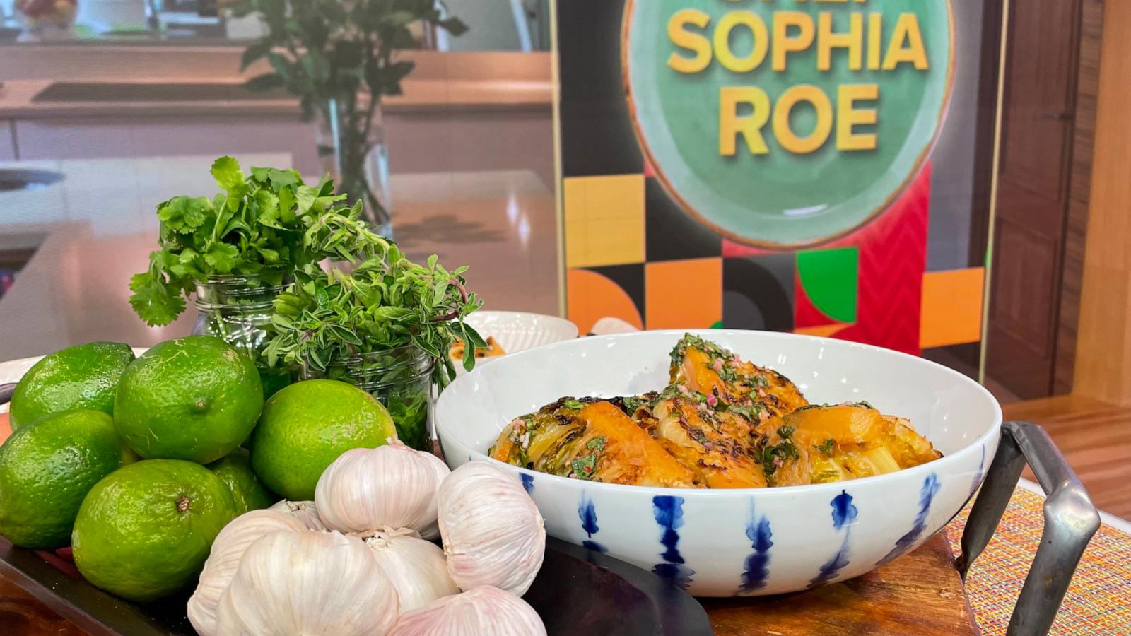 PHOTO: Chef Sophia Roe drops by to share her braised cabbage with salsa verde recipe.