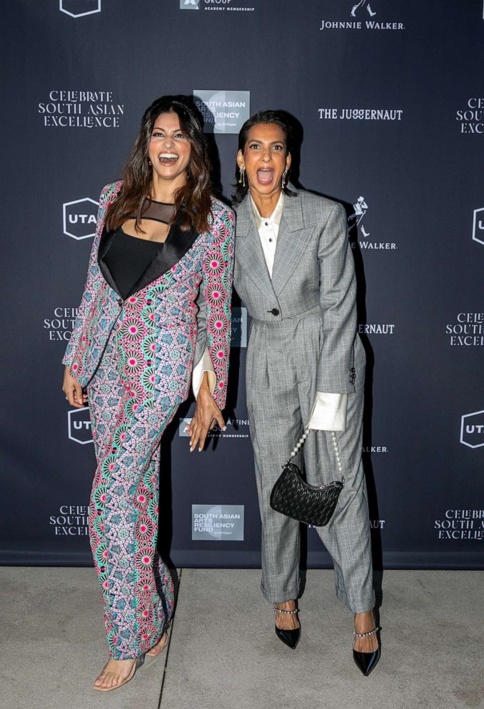 PHOTO: "Never Have I Ever," actresses Richa Moorjani and Poorna Jagannathan attend South Asian Excellence at United Talent Agency in Beverly Hills, Calif. March 23, 2022.