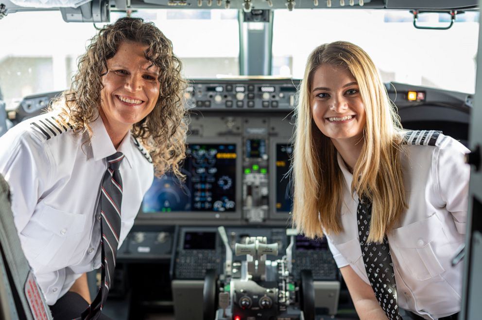 PHOTO: First Officer Keely Petitt joined Southwest Airlines as a pilot in May while Captain Holly Petitt has been flying for the carrier for the last 18 years.